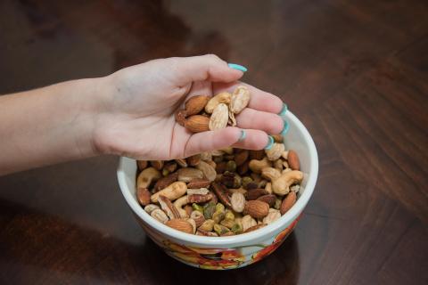image tagged with healthy food, bowl, nuts, holds, eating, …;