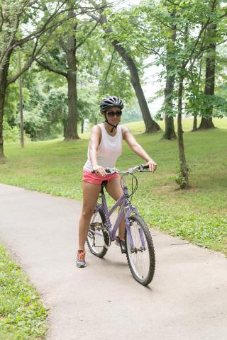 image tagged with path, latina, riding, biking, sunglasses, …;