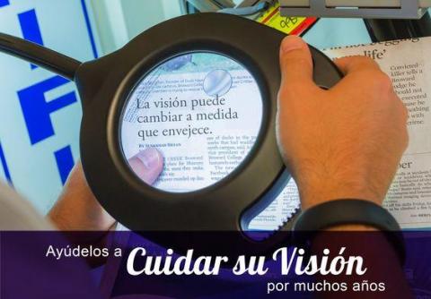 image tagged with low vision, reading, spanish, magnifier, accessibility