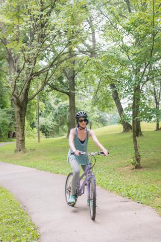 image tagged with physical activity, bike, trail, girl, park, …;