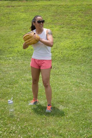image tagged with latinx, outside, sneakers, woman, pitches, …;