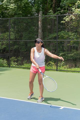 image tagged with tennis shoes, court, playing, woman, latinx, …;