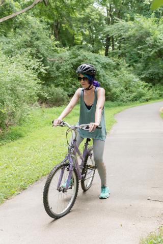 image tagged with ride, exercises, shoe, female, bike, …;