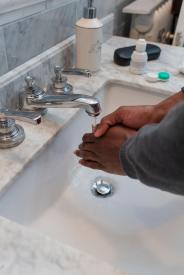 image tagged with contact, rinsing, hygiene, faucet, african-american, …;