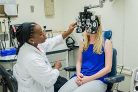 image tagged with eye exam, ladies, doctor, medical device, medical care, …;