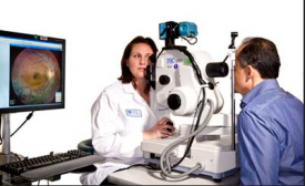 image tagged with eye exam, retina, eye doctor, clinic, retinal camera, …;