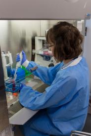image tagged with lady, gloves, hands, lab, science, …;