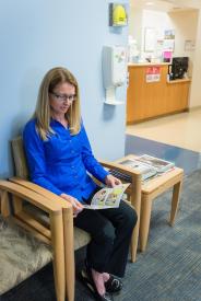 image tagged with adult, reading, woman, doctor's office, waiting, …;