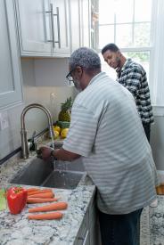 image tagged with running water, kitchen, guys, vegetable, healthy, …;