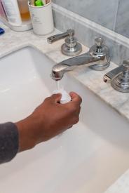image tagged with african-american, sink, rinse, holding, clean, …;