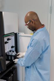 image tagged with african-american, fridge, gloves, guy, scientist, …;