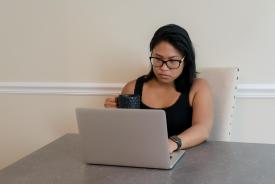 image tagged with screen, asian-american, millennial, glasses, laptop, …;