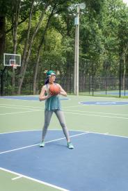 image tagged with hoop, park, woman, exercise, exercising, …;