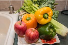 image tagged with green, bell pepper, leafy greens, fruit, kitchen, …;
