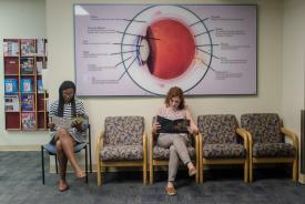 image tagged with sits, magazine, patients, waiting room, african-american, …;