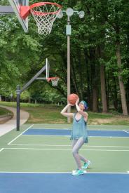 image tagged with hoop, shooting, court, sunglasses, sneakers, …;