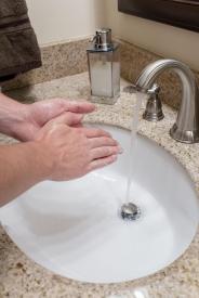 image tagged with caucasian, hand, washing, faucet, rinsing, …;