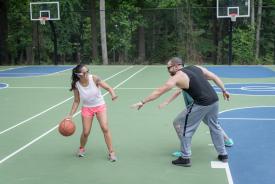 image tagged with physical activity, girls, basketball, people, playing, …;