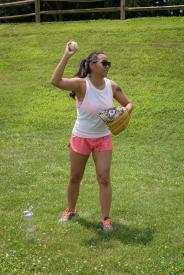 image tagged with asian-american, exercising, park, baseball, sunglasses, …;