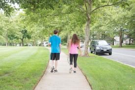 image tagged with athletic, sibling, walks, walking, young, …;