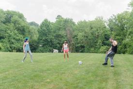 image tagged with ball, african-american, playing, man, friends, …;