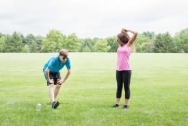 image tagged with friends, physical activity, fit, siblings, field, …;