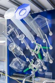 image tagged with tray, tools, laboratory, clamp, test tube, …;
